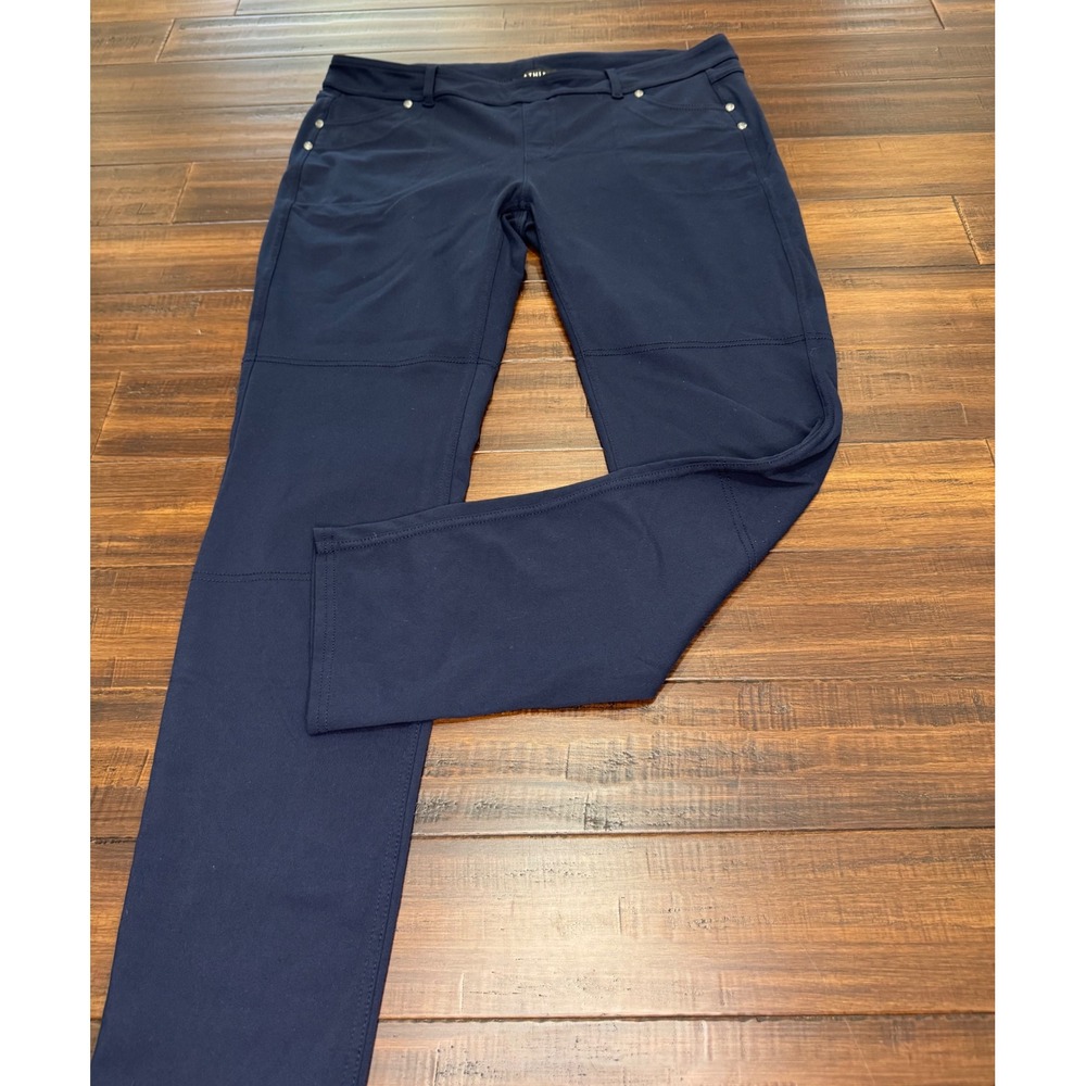 Athleta Headlands Hybrid Cargo Trekkie Pants Navy Blue XL Hiking Travel Slim Leg